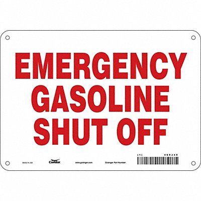 CONDOR 469J49 Safety Sign 7 in x 10 in Polyethylene