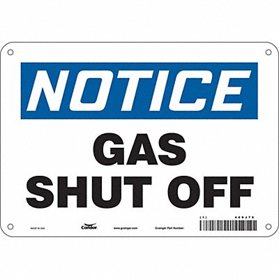 CONDOR 469J78 Safety Sign 7 in x 10 in Aluminum