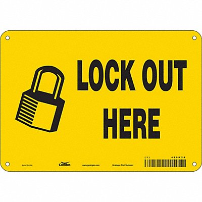 CONDOR 469K28 Safety Sign 7 in x 10 in Aluminum