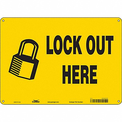 CONDOR 469K29 Safety Sign 10 inx14 in Aluminum