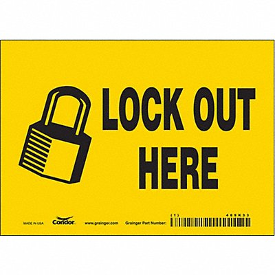 CONDOR 469K33 Safety Sign 5 inx7 in Vinyl