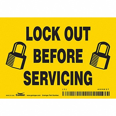 CONDOR 469K37 Safety Sign 3 1/2 inx5 in Vinyl