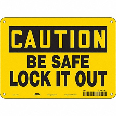 CONDOR 469K57 Safety Sign 7 inx10 in Polyethylene