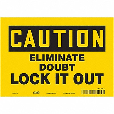 CONDOR 469K65 K0102 Safety Sign 7 in x 10 in Vinyl
