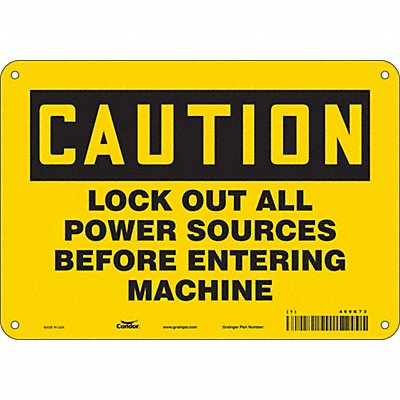 CONDOR 469K73 Safety Sign 7 in x 10 in Aluminum