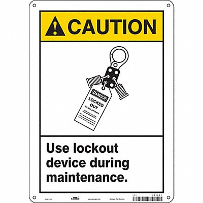 CONDOR 469L21 Safety Sign 14 in x 10 in Polyethylene