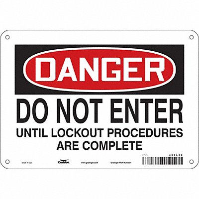 CONDOR 469L30 Safety Sign 7 in x 10 in Aluminum