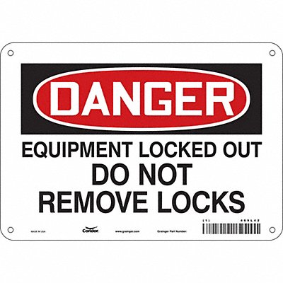 CONDOR 469L42 Safety Sign 7 in x 10 in Aluminum