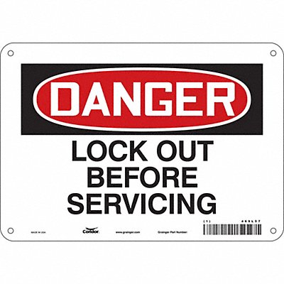 CONDOR 469L57 Safety Sign 7 in x 10 in Aluminum