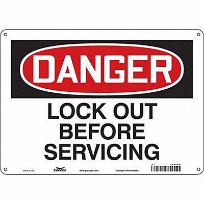 CONDOR 469L60 Safety Sign 10 in x 14 in Polyethylene