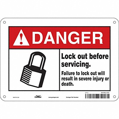 CONDOR 469L63 Safety Sign 7 in x 10 in Aluminum
