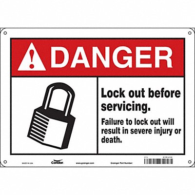 CONDOR 469L64 Safety Sign 10 in x 14 in Aluminum