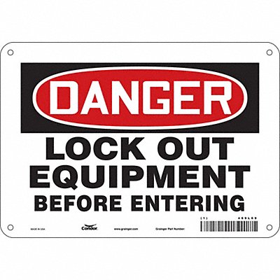 CONDOR 469L69 J7708 Safety Sign 7 in x 10 in Aluminum