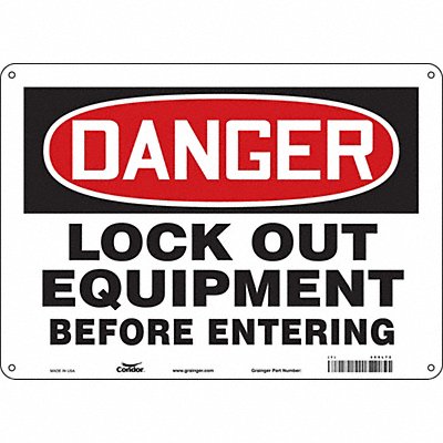 CONDOR 469L72 J7708 Safety Sign 10 inx14 in Polyethylene
