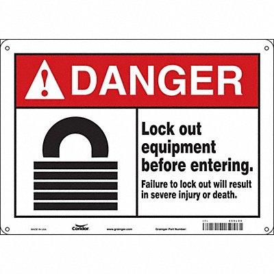CONDOR 469L80 Safety Sign 10 inx14 in Vinyl