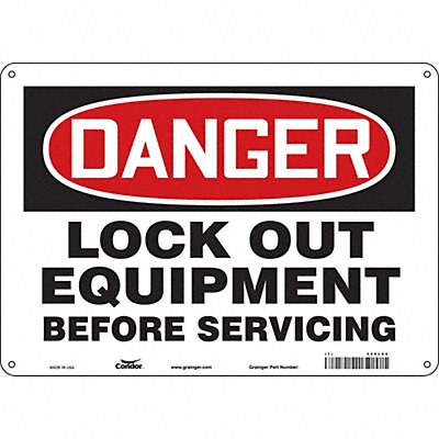 CONDOR 469L84 Safety Sign 10 inx14 in Polyethylene