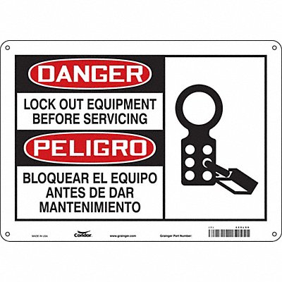CONDOR 469L90 Safety Sign 10 inx14 in Polyethylene