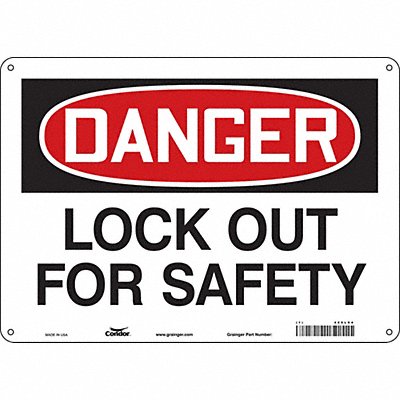 CONDOR 469L94 Safety Sign 10 inx14 in Aluminum