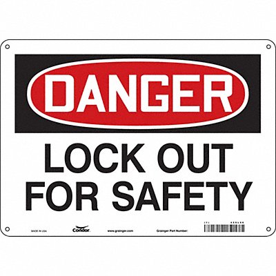 CONDOR 469L96 Safety Sign 10 inx14 in Polyethylene