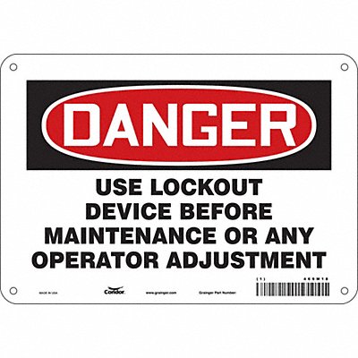 CONDOR 469M18 Safety Sign 7 in x 10 in Aluminum