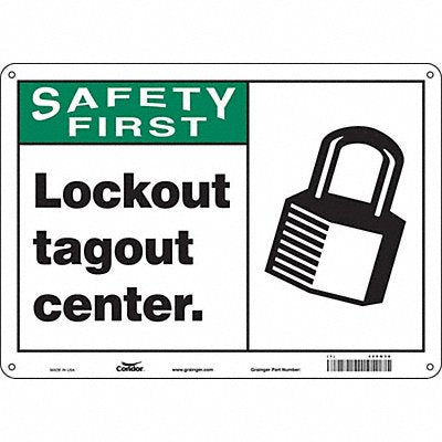 CONDOR 469M38 K0131 Safety Sign 10 inx14 in Aluminum