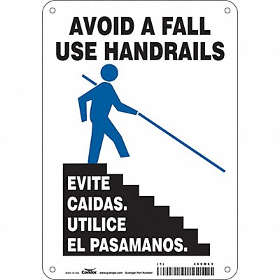 CONDOR 469M63 Safety Sign 10 inx7 in Aluminum