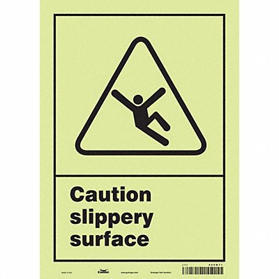 CONDOR 469M71 Safety Sign 14 in x 10 in Glow Vinyl