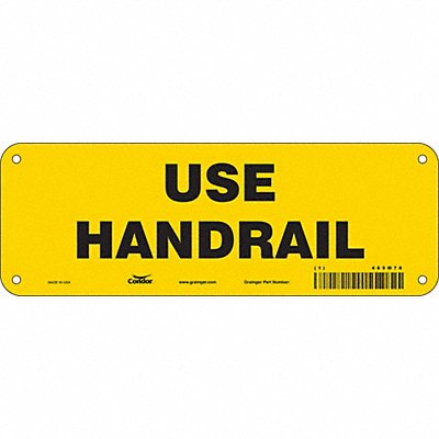 CONDOR 469M78 Safety Sign 3.5in x 10in Aluminum