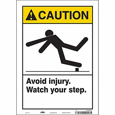 CONDOR 469M92 Safety Sign 14 inx10 in Vinyl