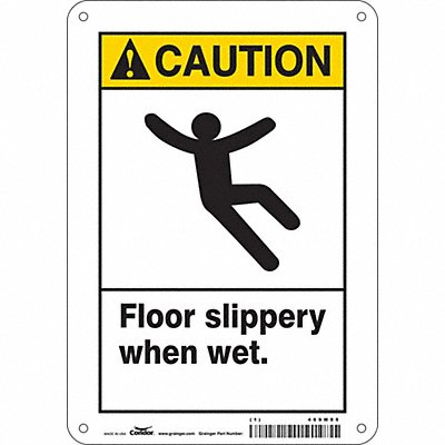 CONDOR 469M95 Safety Sign 10 inx7 in Polyethylene