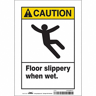 CONDOR 469M97 Safety Sign 10 inx7 in Vinyl