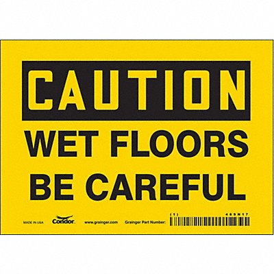 CONDOR 469N17 Safety Sign 5 inx7 in Vinyl