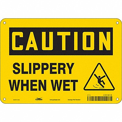 CONDOR 469N28 Safety Sign 7 in x 10 in Aluminum