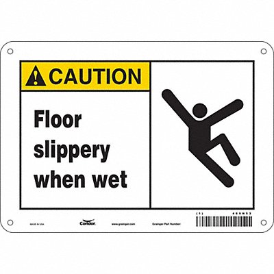 CONDOR 469N53 Safety Sign 7 in x 10 in Aluminum
