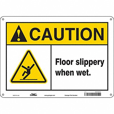 CONDOR 469N62 Safety Sign 10 inx14 in Aluminum