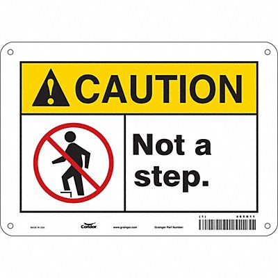 CONDOR 469R11 K1396 Safety Sign 7 in x 10 in Aluminum