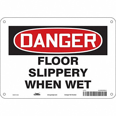 CONDOR 469R64 Safety Sign 7 in x 10 in Aluminum