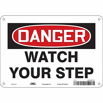 CONDOR 469R70 Safety Sign 7 in x 10 in Aluminum