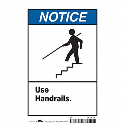 CONDOR 469R86 Safety Sign 10 in x 7 in Vinyl