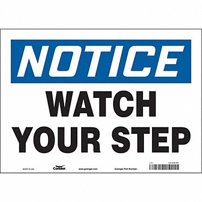 CONDOR 469R99 Safety Sign 10 in x 14 in Vinyl