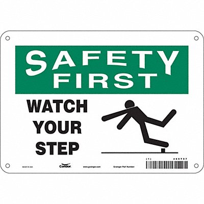 CONDOR 469T07 Safety Sign 7 in x 10 in Aluminum