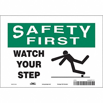 CONDOR 469T11 Safety Sign 7 inx10 in Vinyl