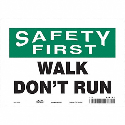 CONDOR 469T23 K1416 Safety Sign 7 in x 10 in Vinyl