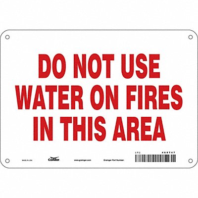 CONDOR 469T47 Safety Sign 7 in x 10 in Aluminum