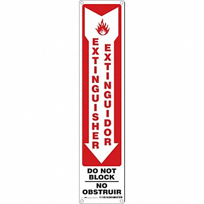 CONDOR 469U88 Safety Sign 18 in x 4 in Aluminum