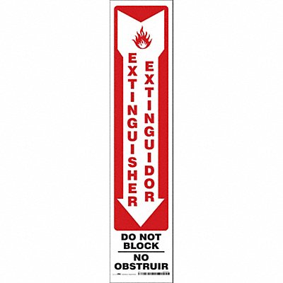 CONDOR 469U90 Safety Sign 18 in x 4 in Vinyl