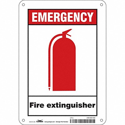 CONDOR 469V52 Safety Sign 10 in x 7 in Glow Vinyl
