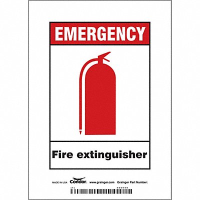 CONDOR 469V59 Safety Sign 7 in x 5 in Vinyl
