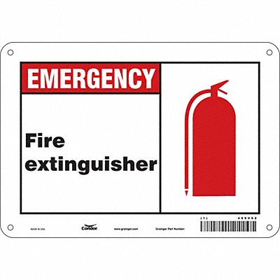 CONDOR 469V62 Safety Sign 7 in x 10 in Aluminum