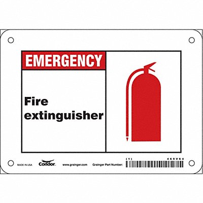 CONDOR 469V64 Safety Sign 5 in x 7 in Glow Vinyl
